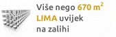 Više nego 670m2 lima uvijek na zalihi